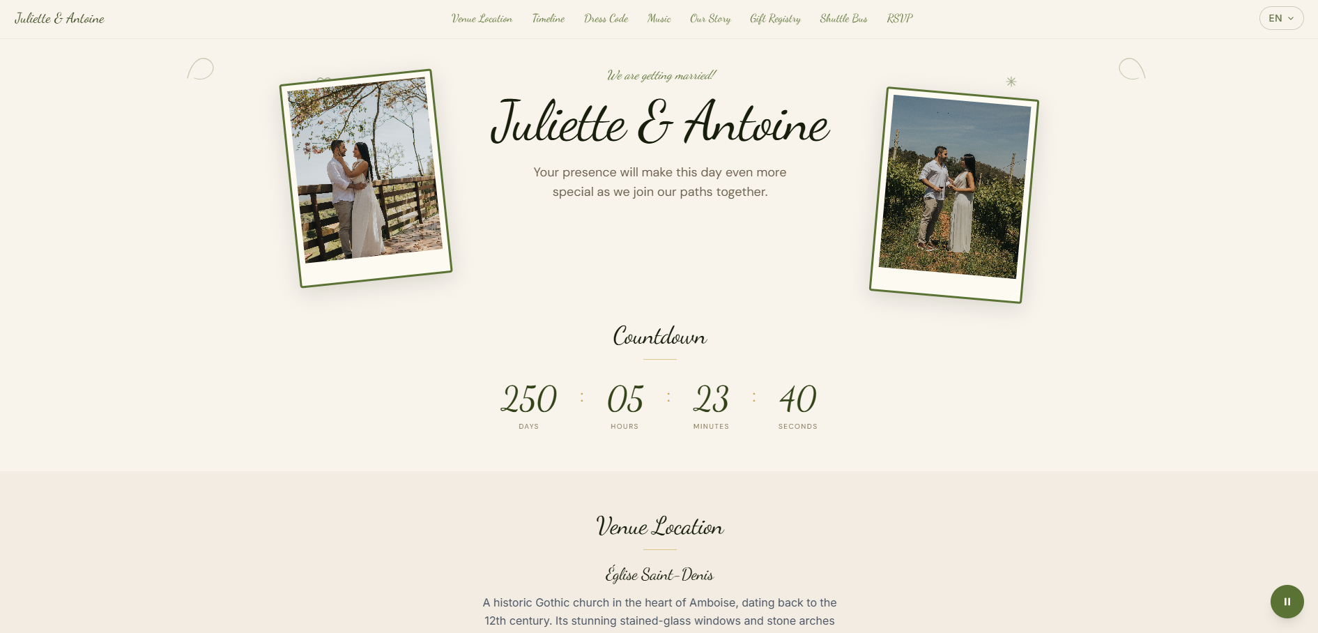 Wedding invitation preview
